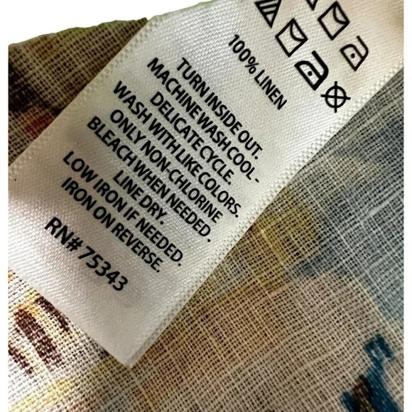 Cynthia Rowley Amalfi Coast Blouse Poplin Linen Top Coastal Plus Size 1X - Picture 5 of 7